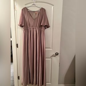 Emily Empire Maxi Dress ~ Soft Beige Chiffon -Show Me Your Mumu Bridesmaid Dress